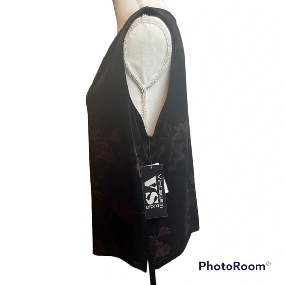 VINTAGE 90’ss. NWT’s. Vintage Studio velour floral sleeveless top - Picture 5 of 11